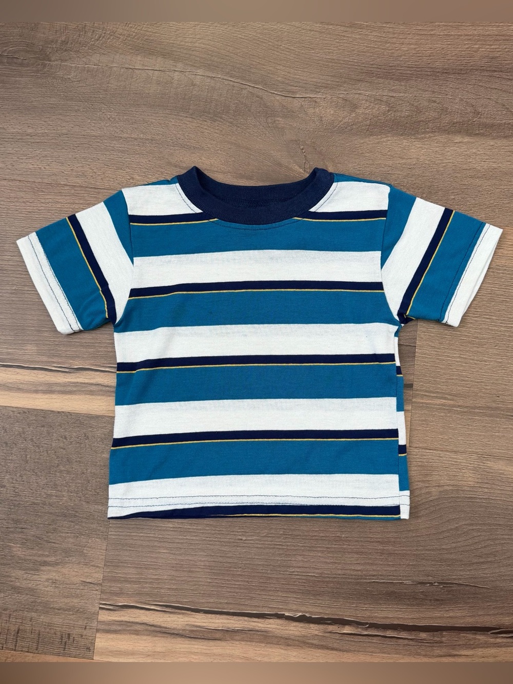 Vintage Okie Dokie Blue & White Striped Tee - Size 18 Months